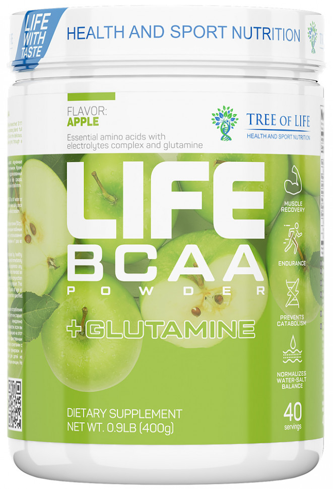 TREE OF LIFE BCAA+Glutamine 400 гр вкус яблоко
