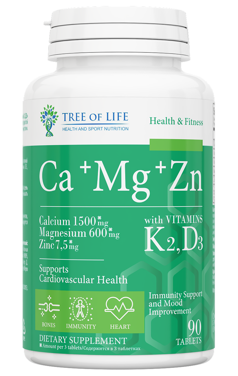 Life Ca+Mg+Zn+Vitamin K2,D3 90 таблеток