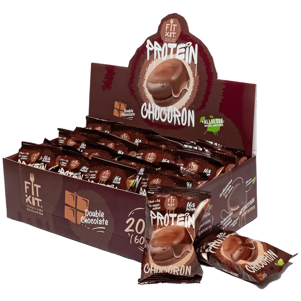 Fit Kit Protein Chocoron 30 гр вкус Double Chocolate