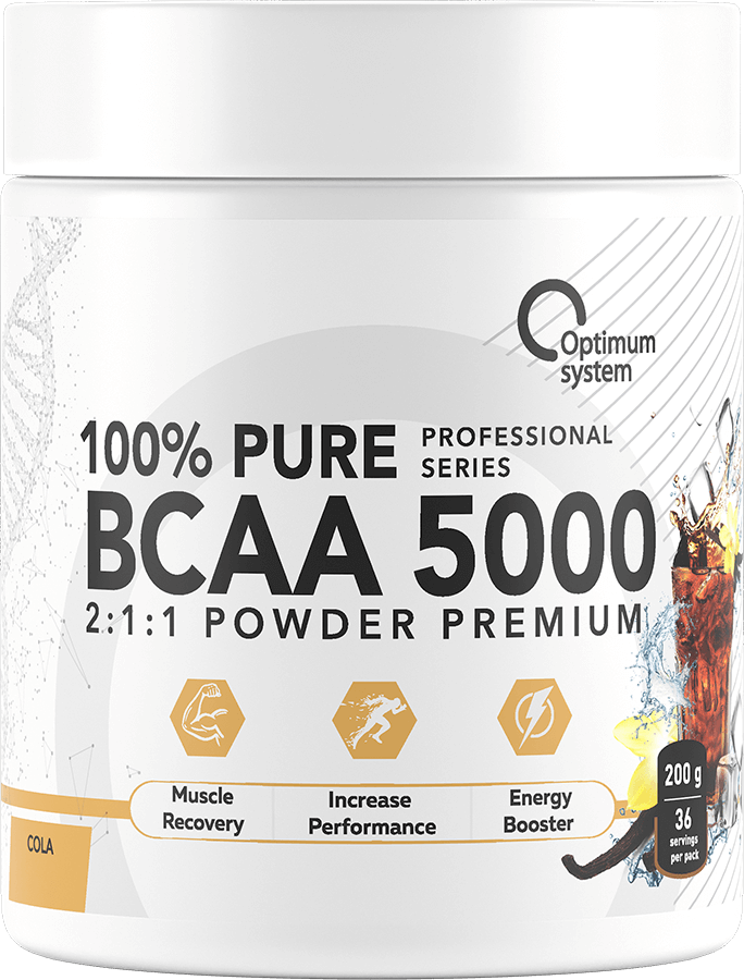 Optimum System BCAA 5000 Powder 200 грамм кола-ваниль