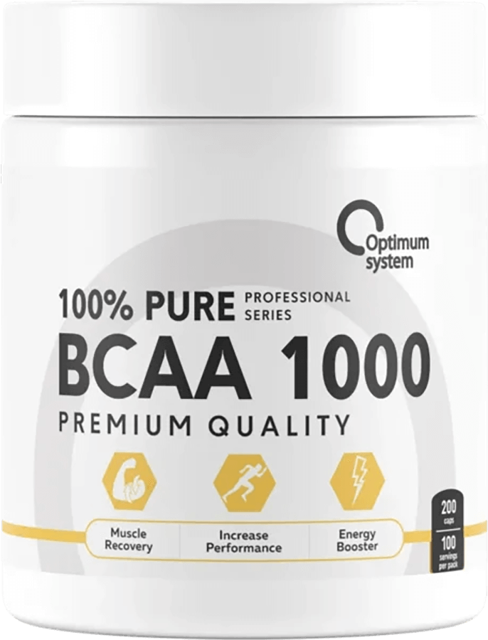 Optimum System 100% Pure BCAA 1000 200 капсул