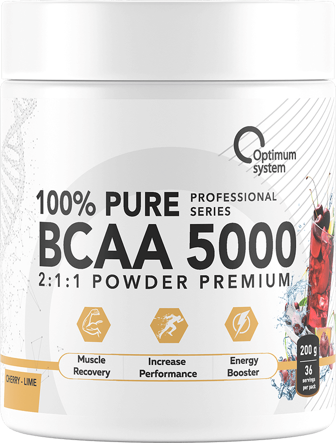 Optimum System BCAA 5000 Powder 200 грамм вкус вишня-лайм