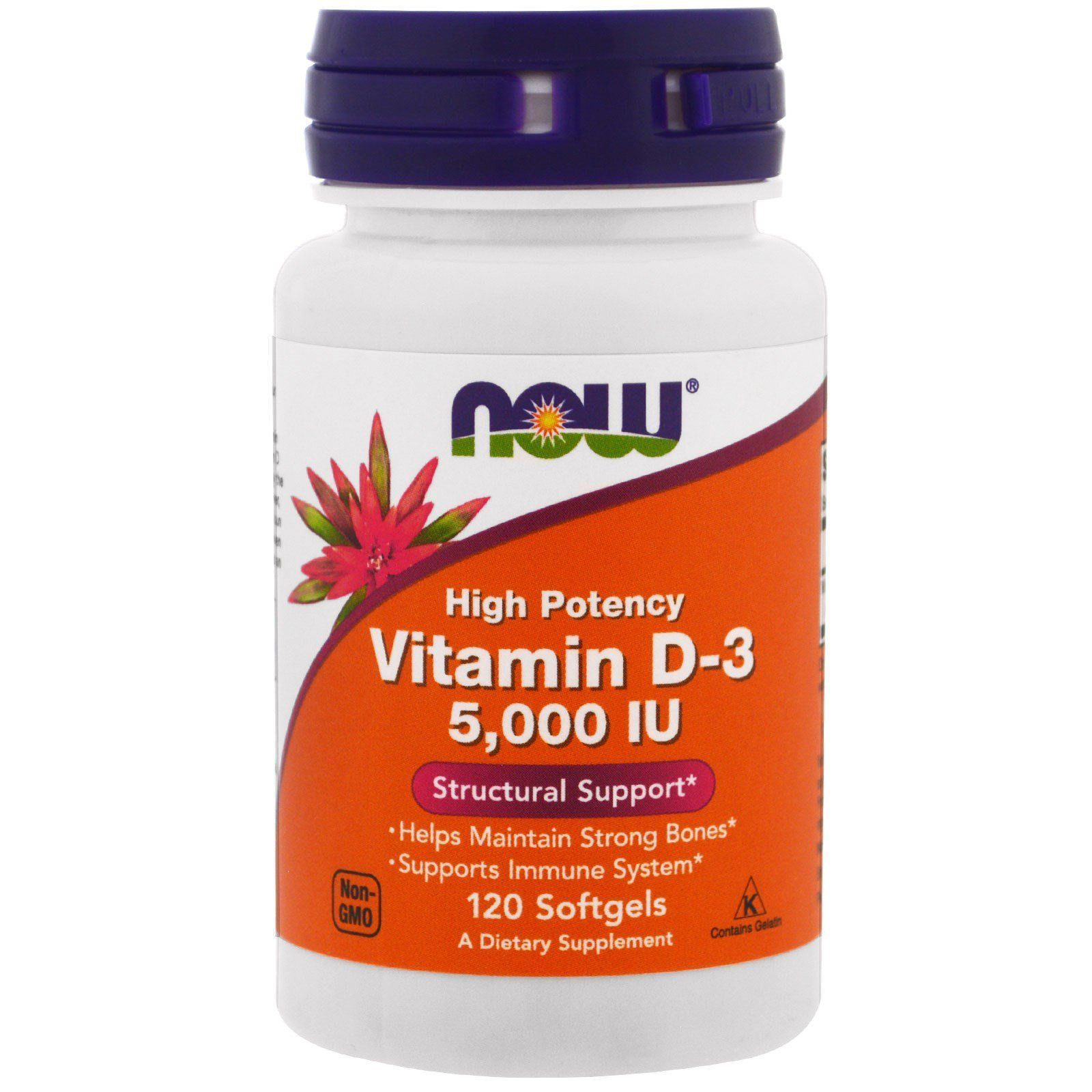 Витамин Д3 NOW Vitamin D-3 5000 IU 120 капсул