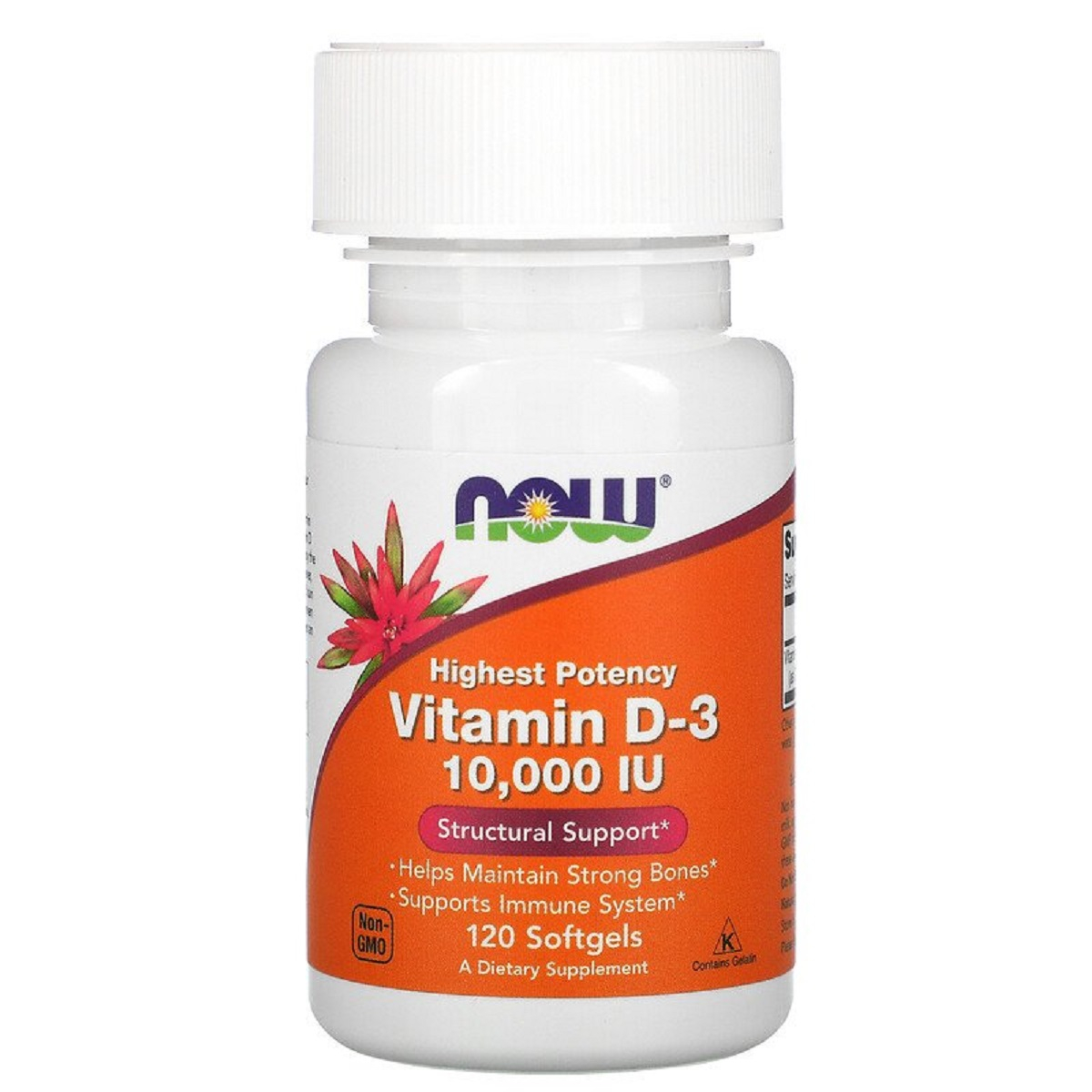 NOW Vitamin D3-10000 IU 120 софтгелькапс
