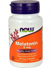 Фото NOW Melatonin 5 mg 60 капсул