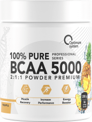Фото Optimum System BCAA 5000 Powder 200 грамм вкус ананас
