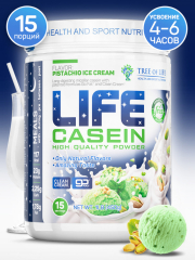 Фото Протеин Life Casein  454 гр вкус фисташковое мороженное