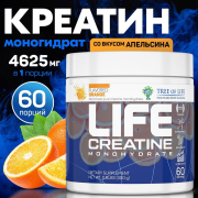 Life Creatine Monohydrate 60 порций, 300 гр. вкус апельсин, яблоко