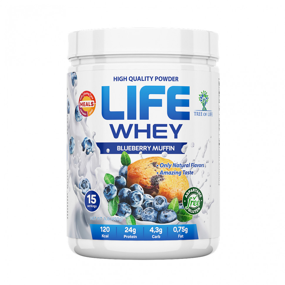 Протеин Life Whey  454 гр вкус черничный маффин