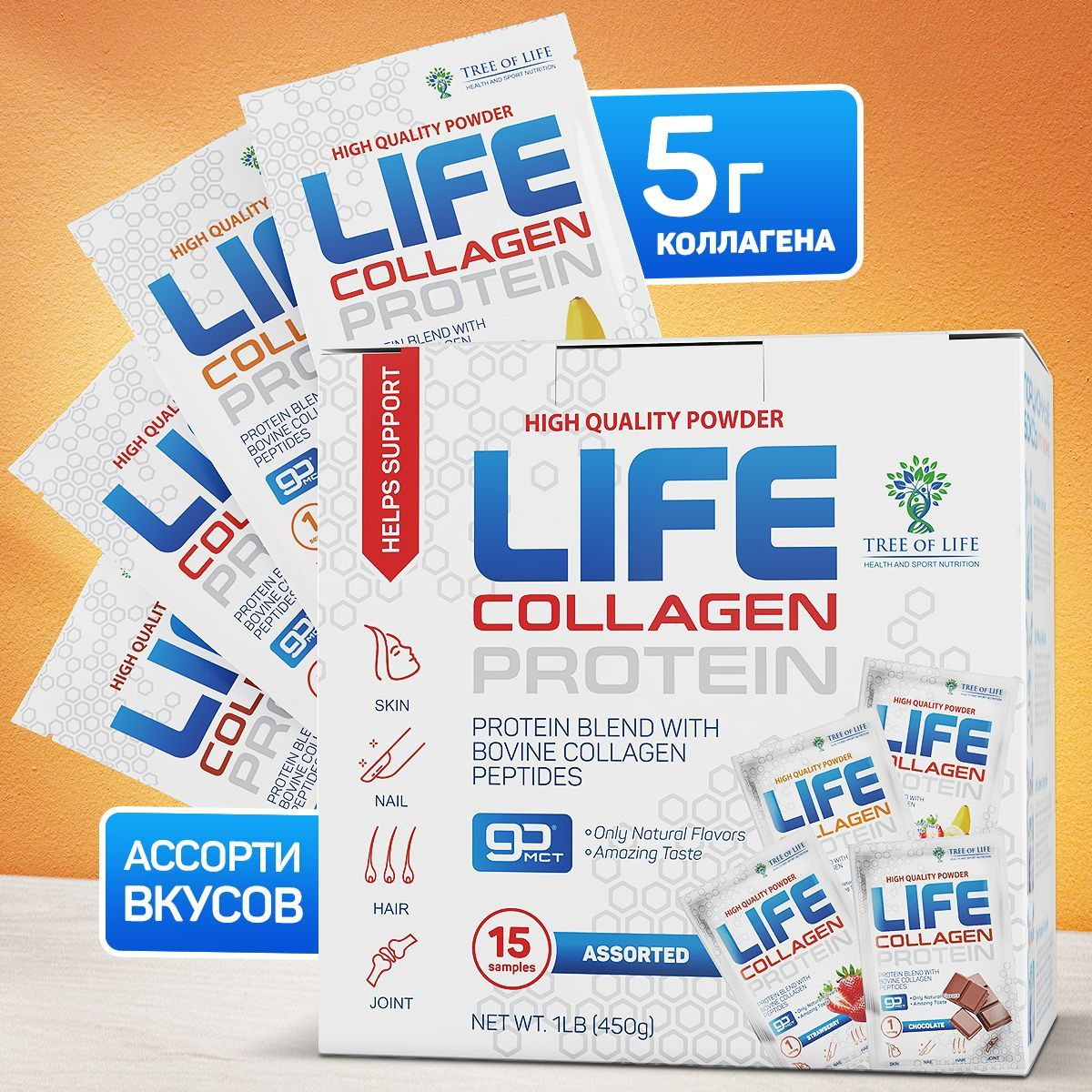 Tree of Life Protein Collagen samples. Порционный спорт коктейль для  похудения женщинам, для кожи и волос, без сахара порция 30 гр по низким  ценам в городе Курган