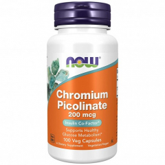 Фото NOW - Chromium Picolinate / 200 mcg / 100 капсул