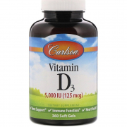 Carlson labs VITAMIN D3 5000 IU (125mcg) 360 капсул 