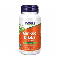 Фото NOW - Ginkgo Biloba / 60 mg / 60 капсул