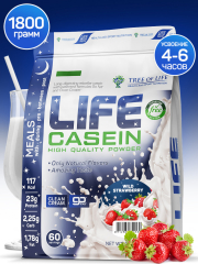 Фото Протеин Life Casein 1800 гр вкус клубника