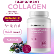 Коллаген говяжий гидролизованный BruttoNetto, Collagen Peptides Performance, 200 г, 40 порций