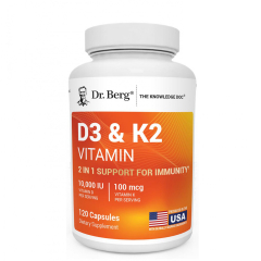 Фото Dr. Berg Nutritionals Витамины D3 + K2 (10,000 МЕ) 120 капсул