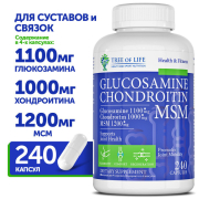 TREE OF LIFE Препарат для связок и суставов Glucosamine, Chondroitin and MSM 240 таблеток