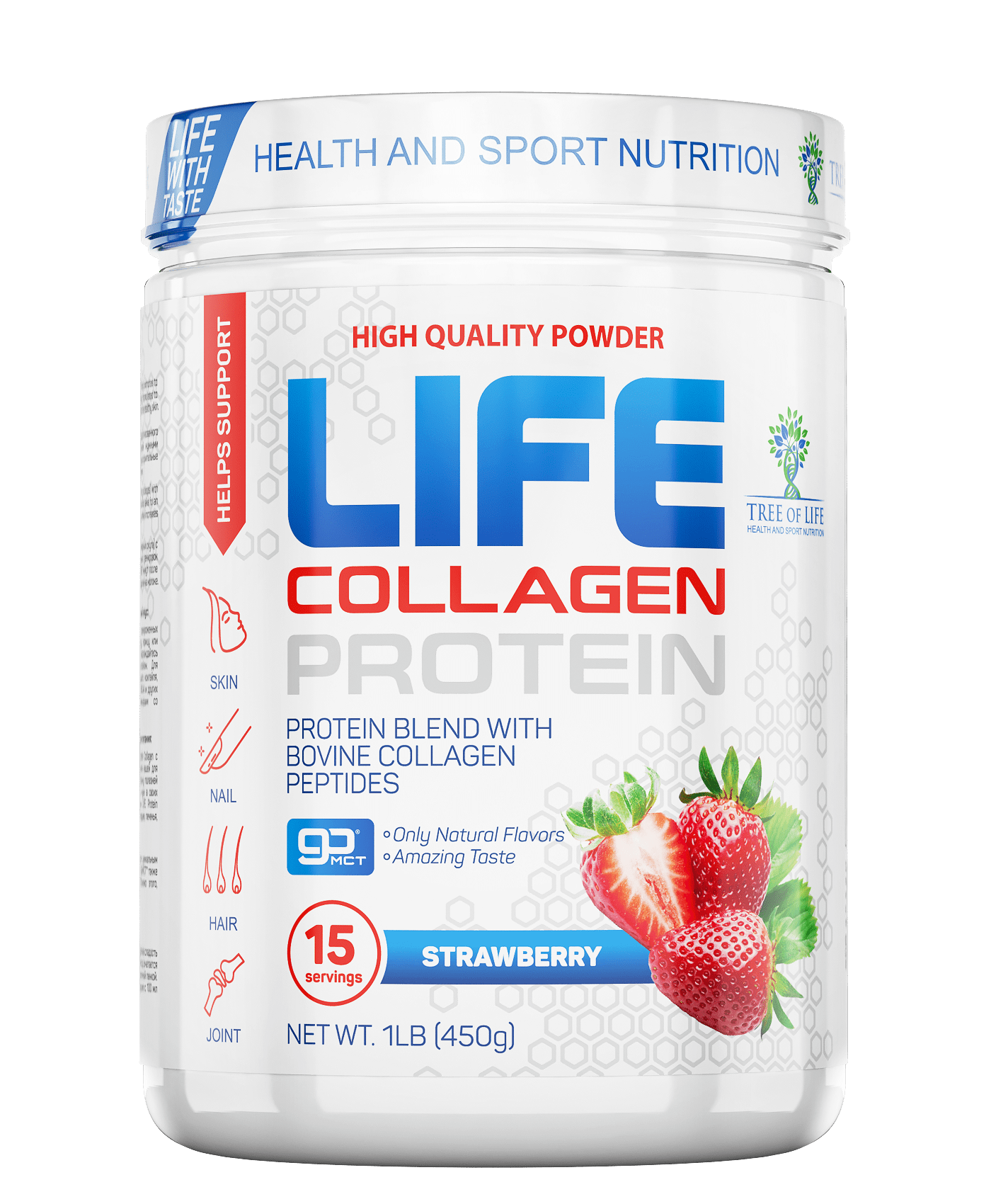 LIFE COLLAGEN PROTEIN 450 гр клубника