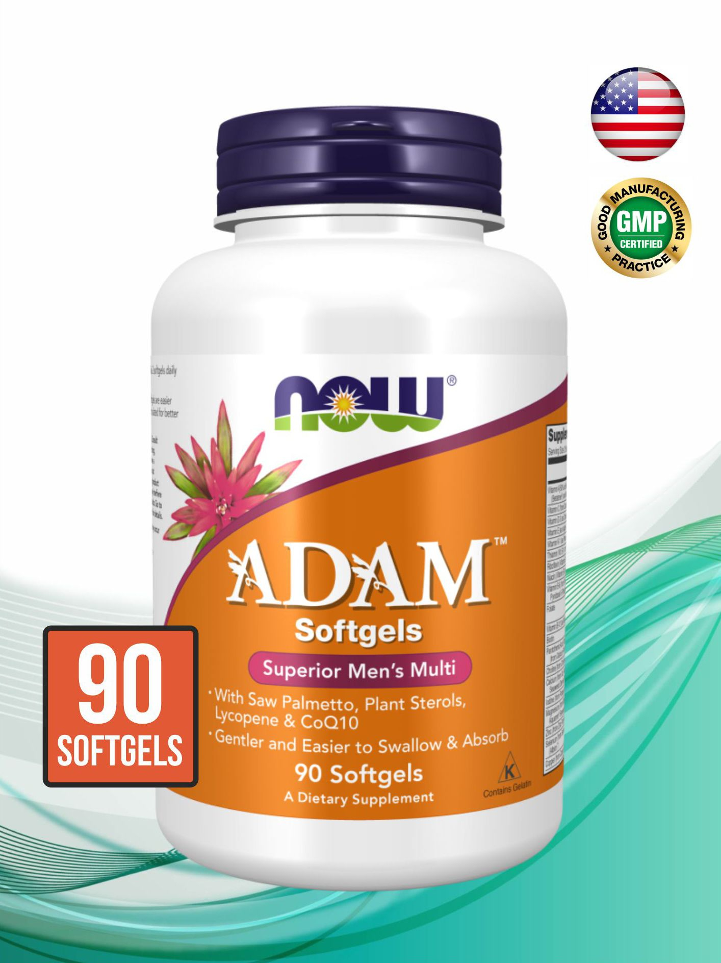 NOW Adam Male Multi Softgels / НАУ Адам Мужские Мультивитамины (витаминно-минеральный комплекс), 90 капсул