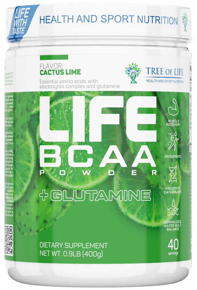 TREE OF LIFE BCAA+Glutamine 400 гр вкус кактус лайм