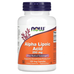 Фото NOW Альфа-Липоевая Кислота Alpha Lipoic Acid 250 мг 120 капсул
