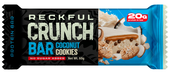 Фото Reckful ® Батончик протеиновый - CRUNCH BAR 20г белка, вкус кокос-печенье