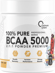 Фото Optimum System BCAA 5000 Powder 200 грамм вкус вишня-лайм